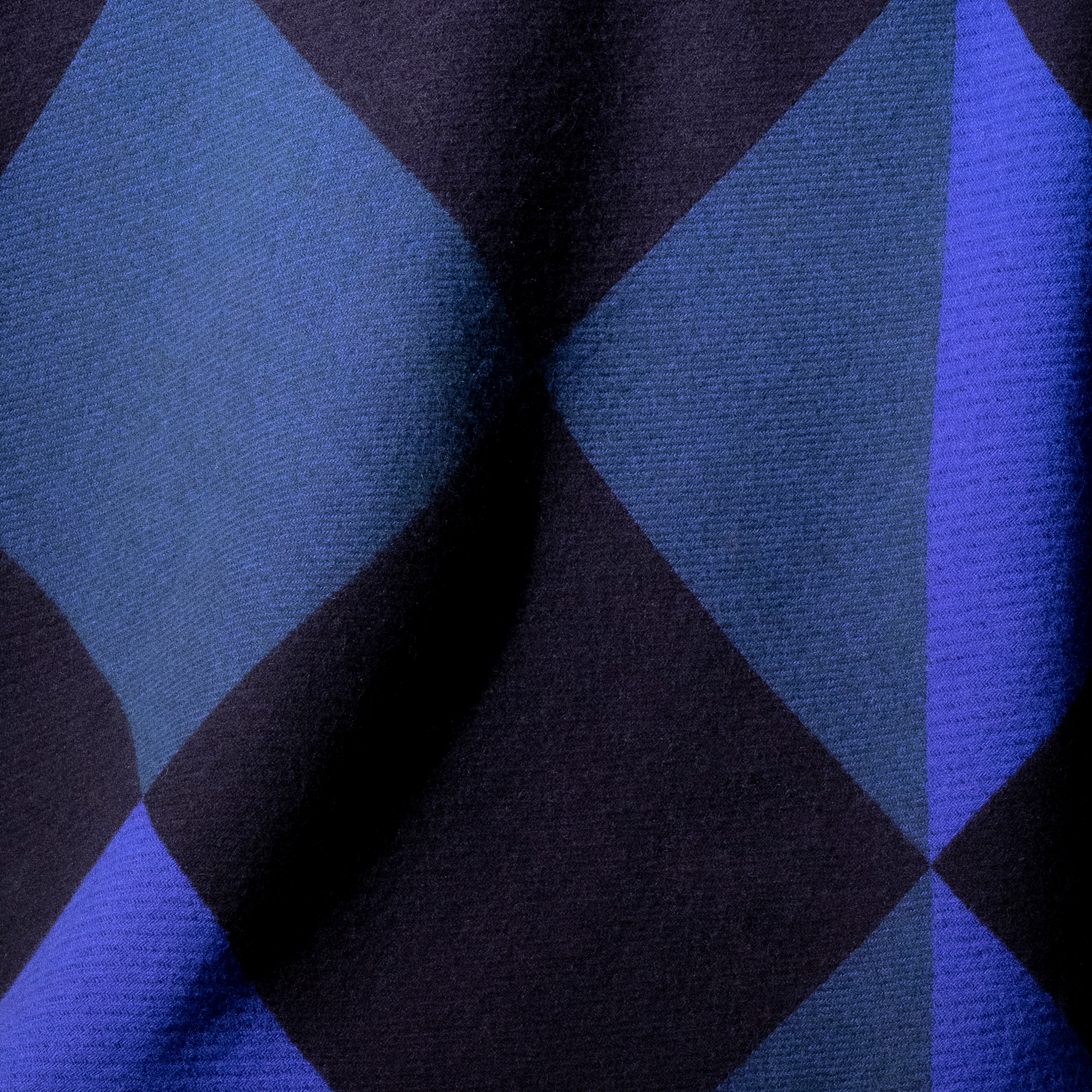 Blue, Green and Navy Throw Blanket - Oversized Checker Patchwork - Image 4