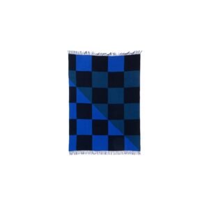 Blue, Green and Navy Throw Blanket - Oversized Checker Patchwork