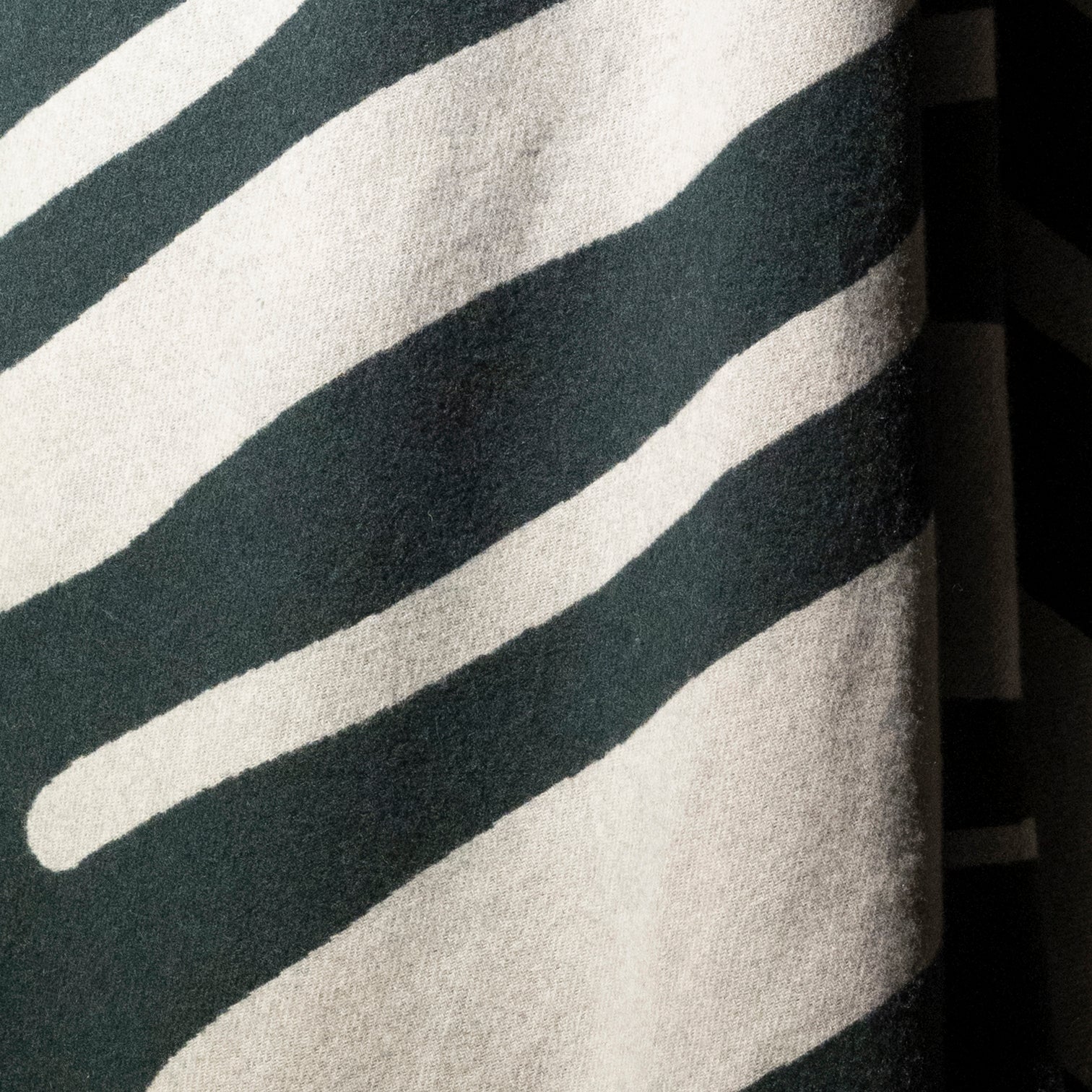 Green and Porcelain Woven Throw - Modern Vertical Stripe Pattern - Image 6