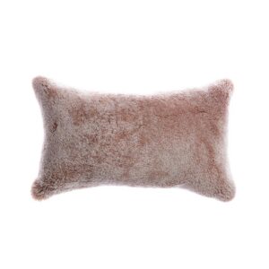 Grey Melange Shearling Lumbar Pillow