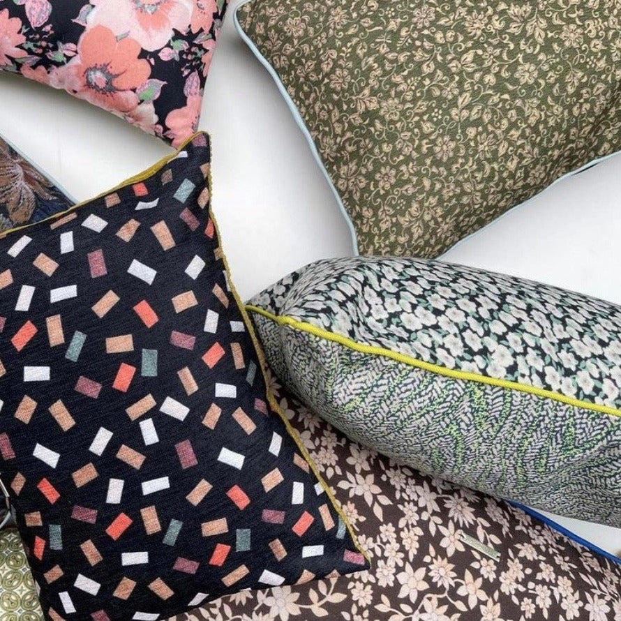 DORIS for HKliving - printed pillow brown / green - Image 6